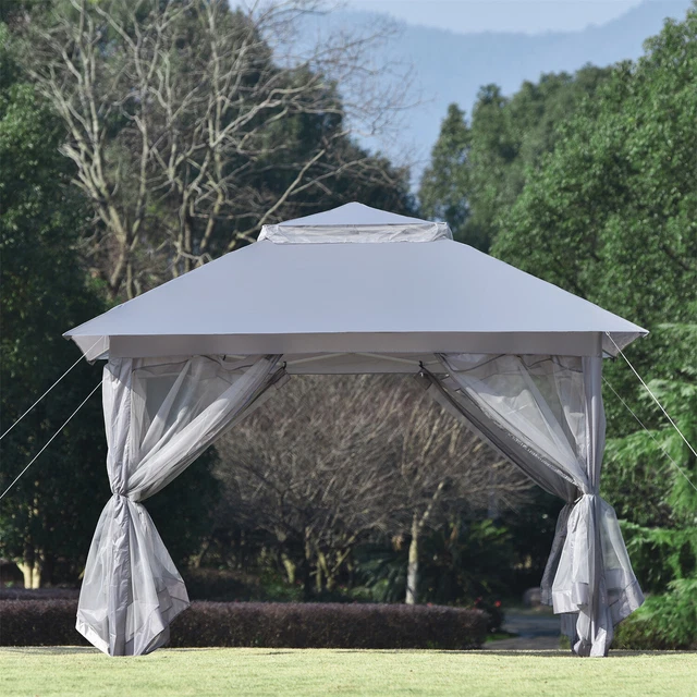 3x3m Pop Up Pavillon Garten faltpavillon Partyzelt Gartenzelt Moskitonetz Luxus