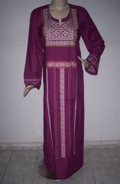 Maxi Egyptian Cotton Embroidered Caftan Kaftan Dress Long Sleeve Abaya Galabeya