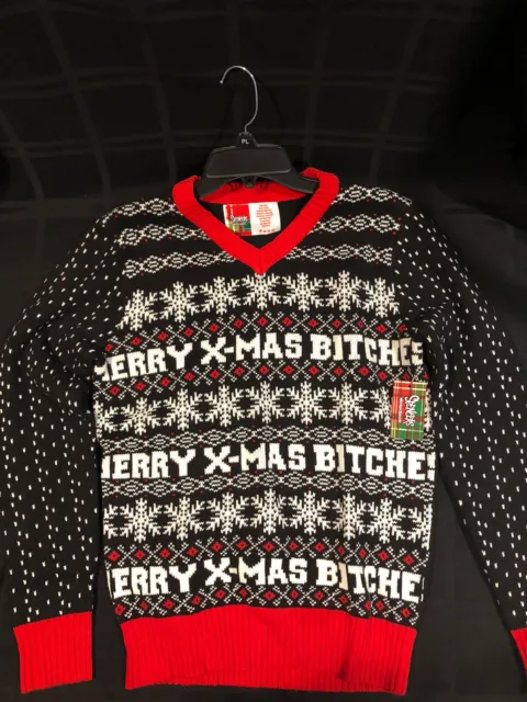 Merry Christmas B!tches Spencers Workshop Sweater. Ugly Christmas Sweater. Sz Sm