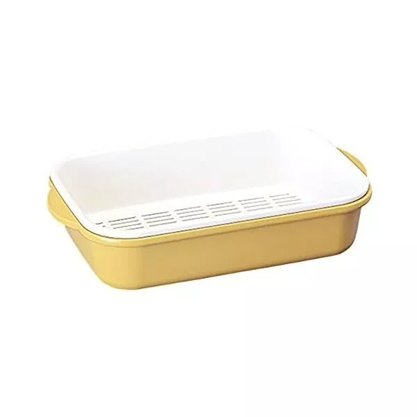 Sanko Plastic Colander Tabletop Drainer K-6 Square Yellow FS