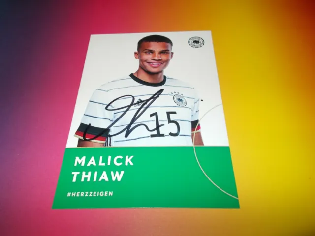 Malick Thiaw  U21 DFB  signed signiert Autogramm auf Autogrammkarte