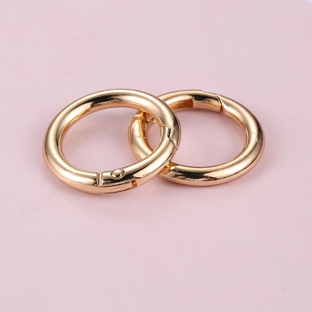 2pcs 2cm Metal Circle Trigger Rings DIY Accessories Alloy for Bag (Gold) 2
