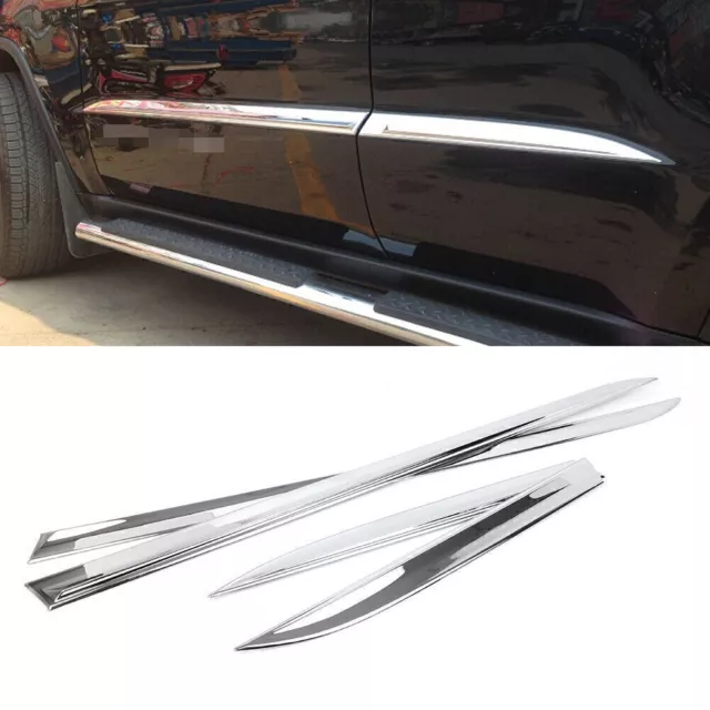 Door Body Side Line Cover Molding Trim Chrome Fit Jeep Grand Cherokee 2014-2018