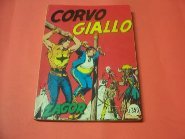 Zagor Scritta Rossa Ristampa N. 4 Del 9/70 Da Lire 350 Corvo Giallo Buono Stato