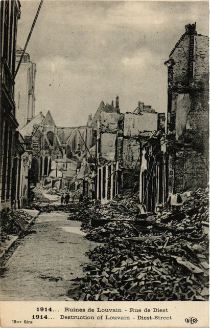 CPA AK Military Ruins of Leuven - Rue de Diest (361945)