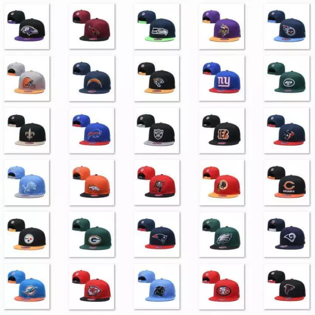 Chapeau de sport brodé NFL à bord plat Hip Hop Cap Snap-back Pour unisexe