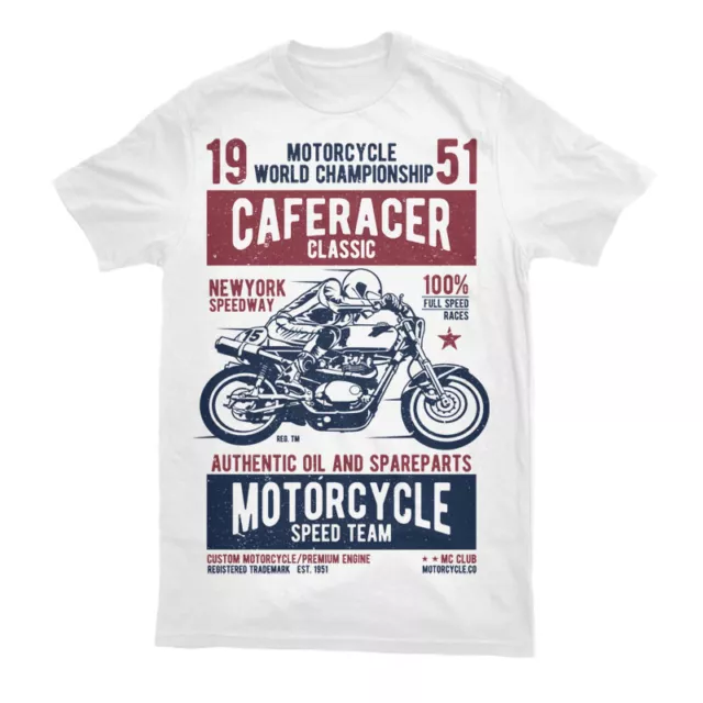 Biker T Shirt Mens Cafe Racer GARAGE BIKE Motorbike Fathers Day Birthday  S-3XL