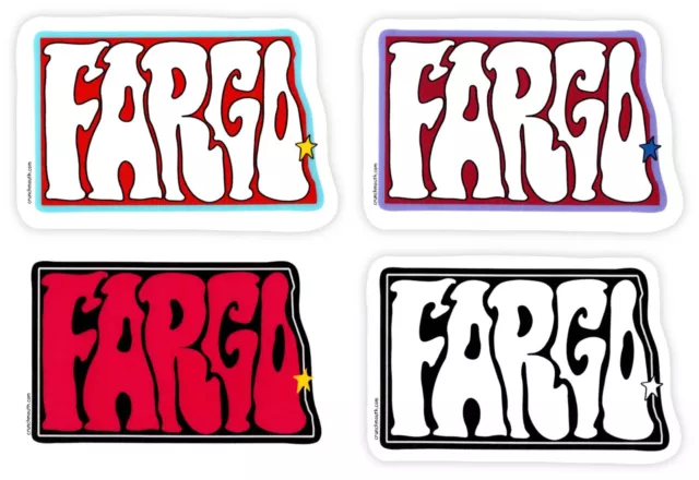 Fargo North Dakota State Map Sticker / Design Variations Available