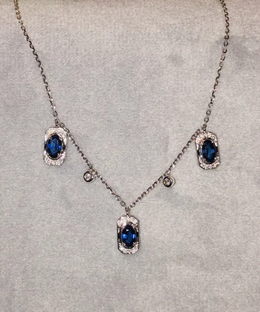 sapphire necklace 14k