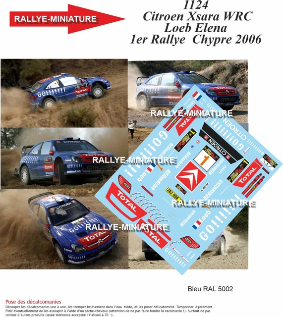 Décalcomanies 1/18 Pour Citroën Xsara WRC Sordo Tour De Corse 2006 - Réf. 1079