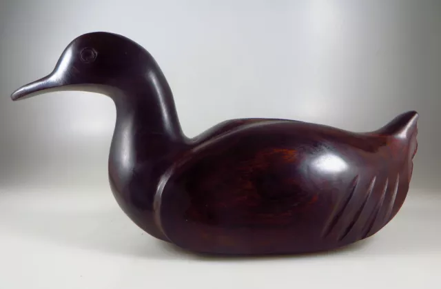 Vintage Hand Carved Ironwood Duck Decoy Figurine