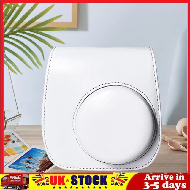 Instant Camera Bags PU Leather for Fujifilm Instax Mini 12/11/9/8 (White)