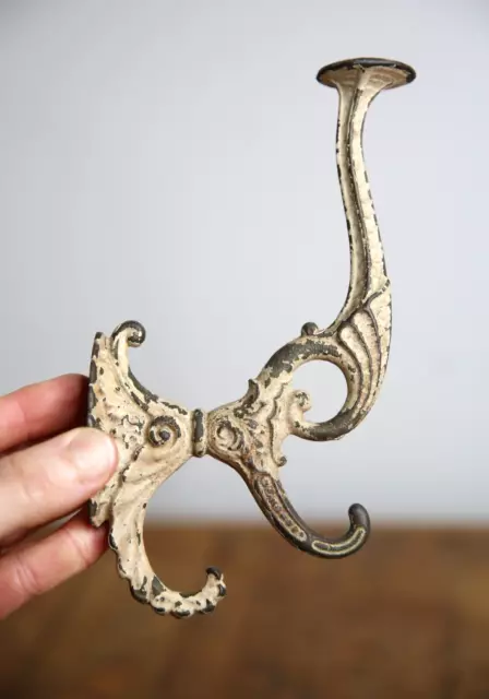 Antique cast Iron Coat Hat Hook Large Victorian hall tree clothing rack ornate