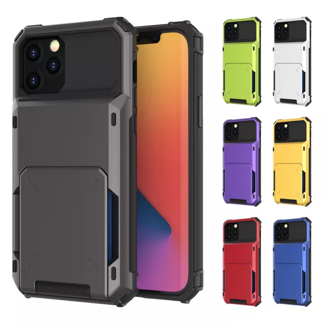 Shockproof Wallet Card Holder Case For iPhone 14 11 12 13 Pro XS Max XR 8 7 Plus 2