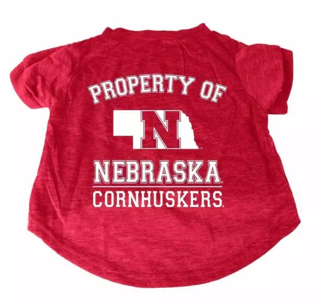 Nebraska Huskers Cornhuskers Dog Cat Property Of T Shirt Premium Cotton 3 Sizes