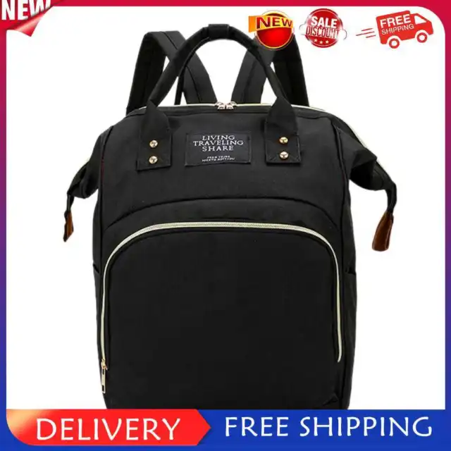Mummy Maternity Backpack Large Capacity Baby Nursing Diaper Handbag (Black)