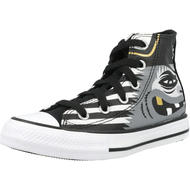 Converse Chuck Taylor All Star Pirate Print Hi Black/Gold Canvas Trainers Shoes