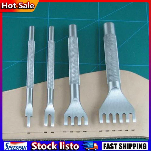 Herramientas de acero inoxidable Cincel plano cuero arte Hole Punch Tool Kit DIY