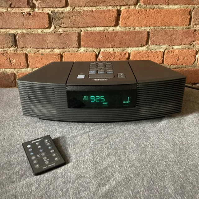 Bose Wave Radio w/  Remote AM/FM CD Player Alarm Black Model AWRC-1G Tested