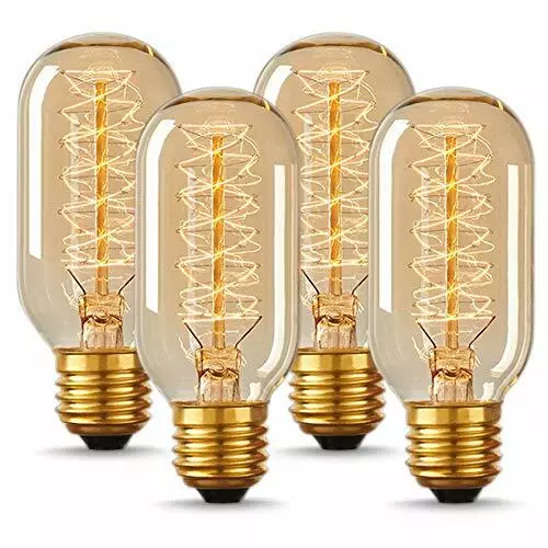 Vintage Edison Light Bulb,Antique  Style,Warm White,Amber Glass,110-130V, 4 Pack