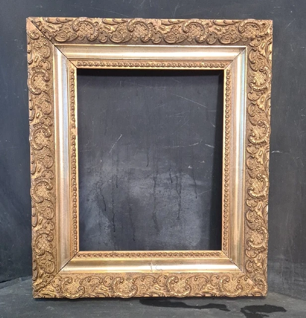 Ancien Cadre En Bois Et Stuc Doré Époque XIXÈME