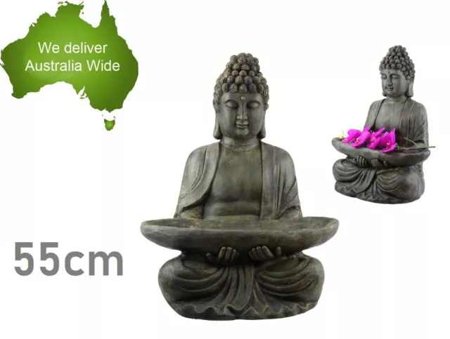 1p 55cm Sitting Rulai Buddha Tray Ornament Statue Garden Sculpture Figurine Gift