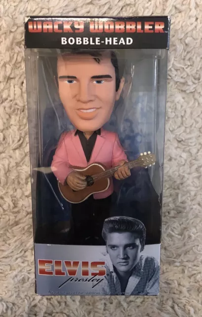 Elvis Presley Bobble Head Funko Wacky Wobbler Pink Jacket Guitar Figure Vaulted