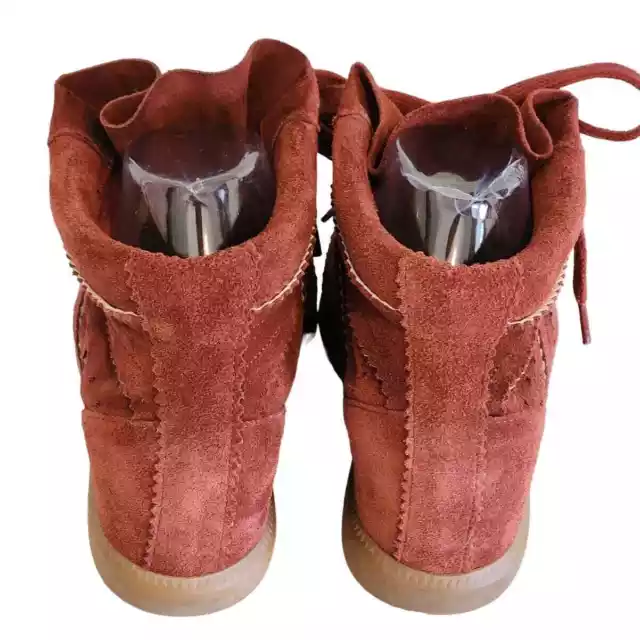 Etoile Isabel Marant Bobby Suede Sneakers Burgundy Platform Size 41 / US 10 3