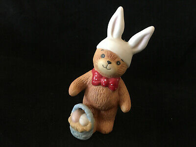 Lucy & Me Bunny Bear With Easter Egg Basket Lucy Rigg ENESCO 1980