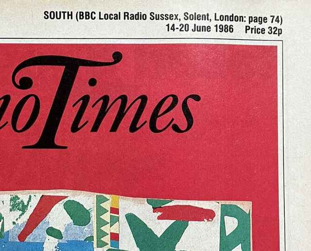 RADIO TIMES 1986 14-20 June 1980s TV Advertising Vintage £3.26 ...