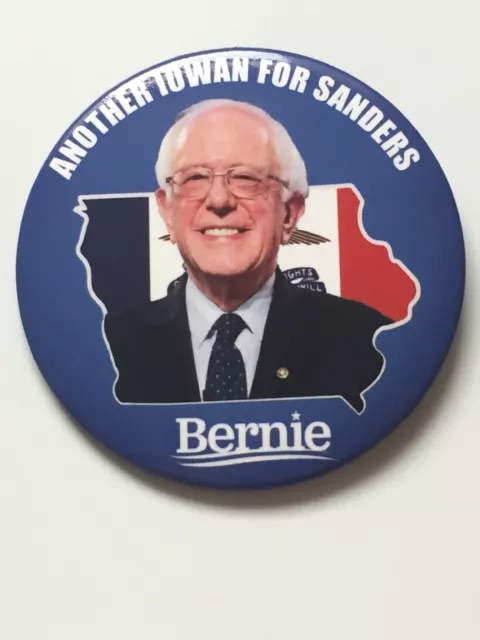 2020 Bernie Sanders for President 3" Button Another Iowan For Sanders Iowa Pin