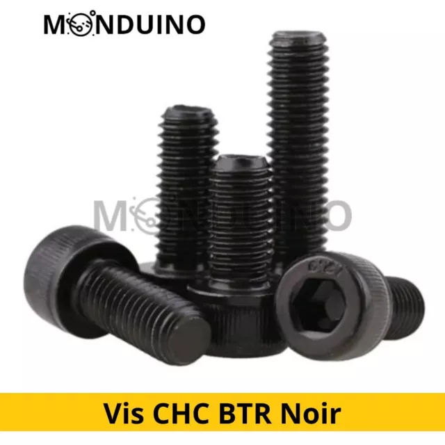 Vis CHC BTR Noir -  M5 M6  M8 - 20 mm à 50 mm 6 pans Hexagonale DIN 912