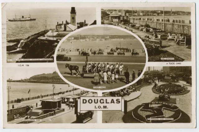 Douglas Isle of Man Vintage Real Photo Multi View Postcard C6