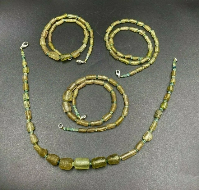 Old Beads Ancient Roman Glass Necklace String Antiquities