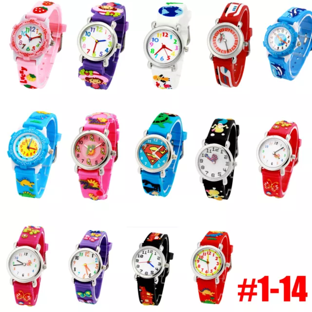 Kids Watches Boy Girl 3D Cute Cartoon Silicone Children Toddler Wrist Watch Time 2