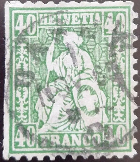 Schweiz 1862 "sitzende Helvetia", ZNr.: 34, MiNr.: 26, Geprüft KW 50-80€