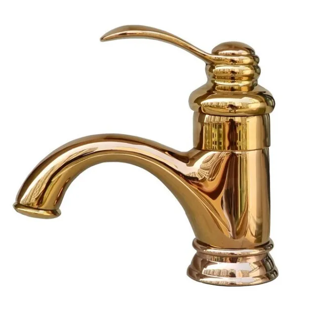 Rose Gold Color Brass Bathroom Basin Faucet Single Lever Sink Mixer Taps