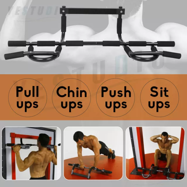 Doorway Portable Gym Chin Up Bar Chinup Pullup Exercise Training Door Station AU 2