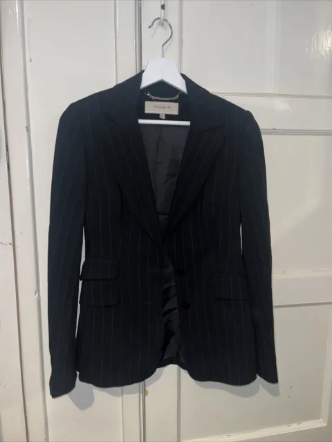 karen millen suit jacket Pin Stripe Black And White Uk 8 Great Condition