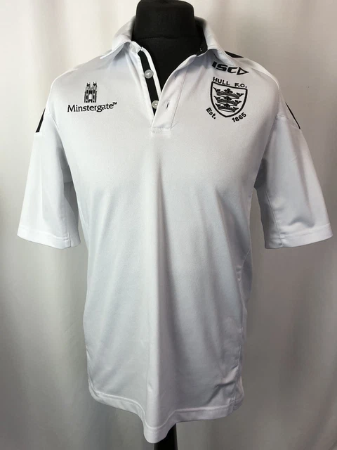 Hull F.C. Rugby League Shirt Top Jersey White with Black Embroidery Size S L239