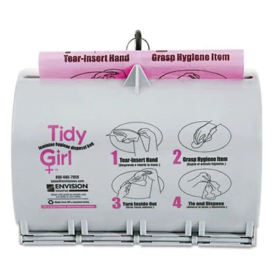 Tidy Girl™ Plastic Feminine Hygiene Disposal Bag Dispenser, Gray TGUDPV2 STOUT