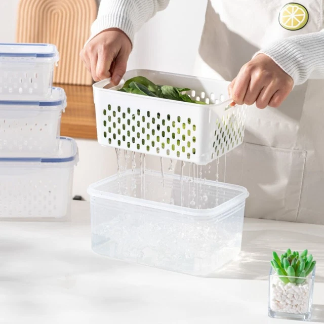 Conveniente cesta de drenaje de doble capa para una organización de cocina limpia e higiénica