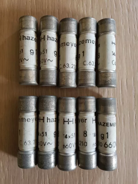 LOT 10 FUSIBLES FUSE   14x51 - 8 A - g1 - 660 V