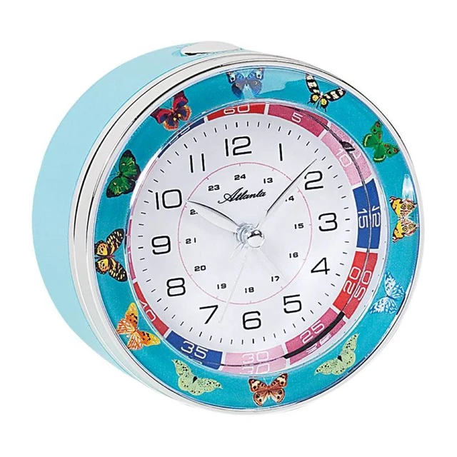 Atlanta Analogique Réveil pour Enfants Quartz Bleu Plastique Rond Alarme