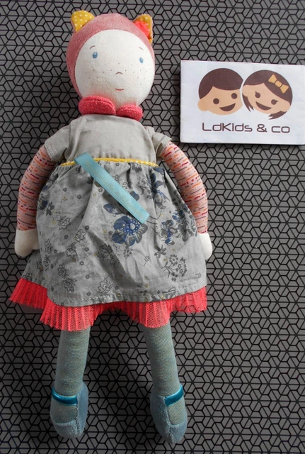 DOUDOU PELUCHE MOULIN ROTY POUPEE MADEMOISELLE ET RIBAMBELLE 35 cm D794