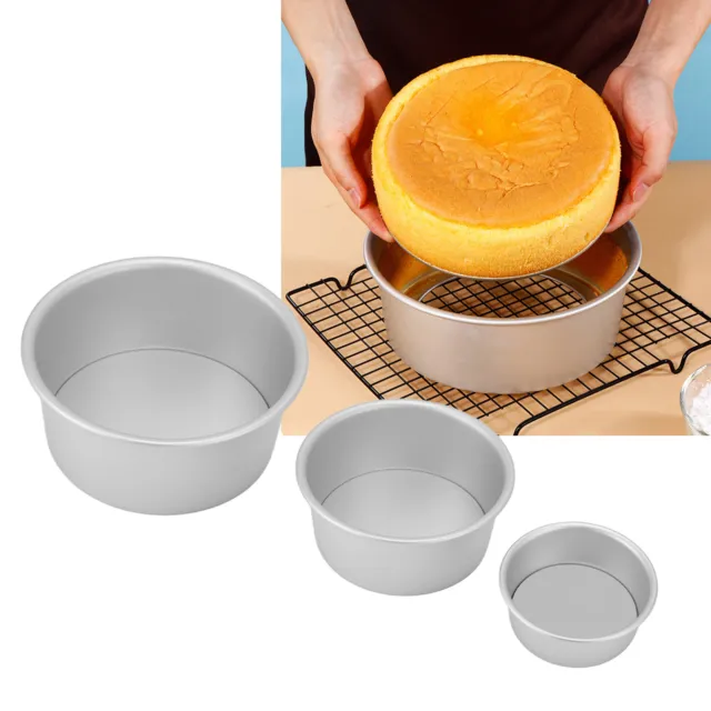 Cake Pan Set Easy Demoulding Round Cake Pans Stackable Aluminum Alloy For