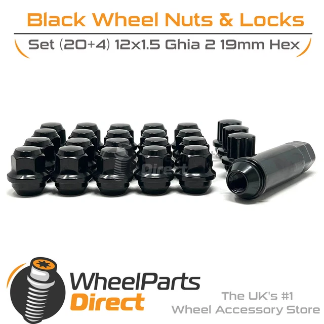WHEEL NUTS & Locks (20+4) Black for Ford Ranger [Mk3] 09-11 on Original ...