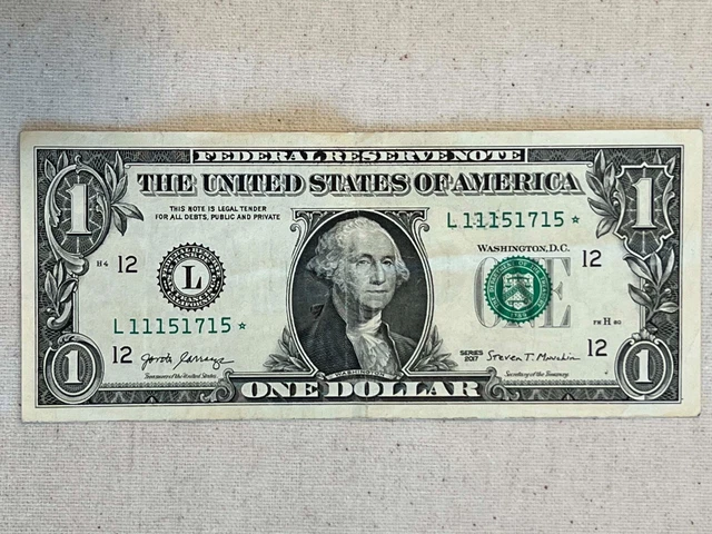⭐️ STAR NOTE - TRINARY - 5 OF A KIND ⭐️ $1 One Dollar Bill Fancy Serial Number