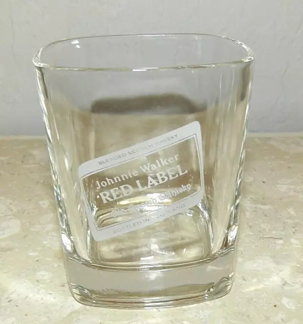 Johnnie Walker Red Label Old Scotch Whisky Rocks Glass  Scotland Low Ball