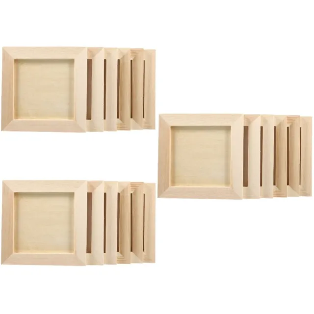 18 Pcs Clay Picture Frame Wood Child Wooden Photo Frames Unfinished for Crafts